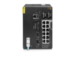 Aruba CX 4100i 12 ポート 1GbE (8 ポート Class 4 PoE および 4 ポート Class 6 PoE) 2 ポート SFP+ DIN マウント・スイッチ