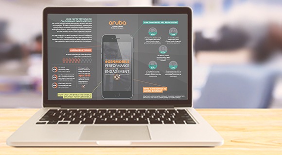 在笔记本电脑屏幕上显示的信息图