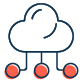 具有三个连接器的云的图标