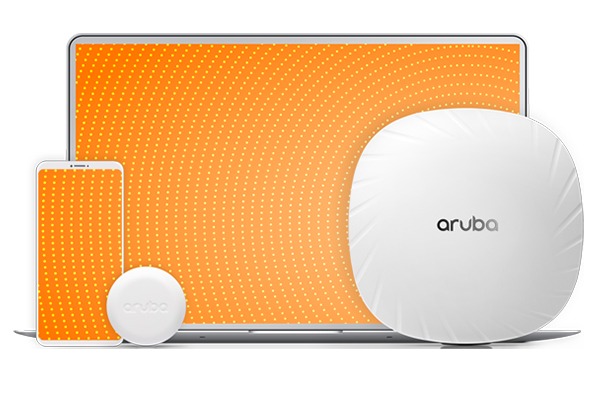 阿鲁巴接入点旁边的移动设备