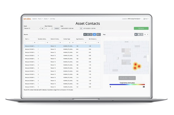 阿鲁巴联系人追踪屏幕