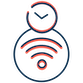 无线符号上方的时钟图标