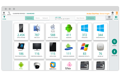 “ClearPass Device Insight”界面